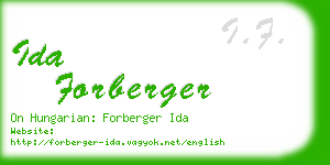 ida forberger business card